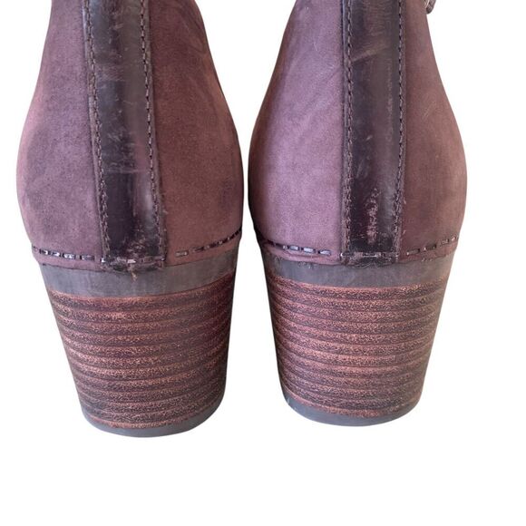 Dansko Hartley Zip Ankle Boot EUR 40 Womens Size 9-9.5 Chocolate Nubuck Leather - Picture 7 of 10